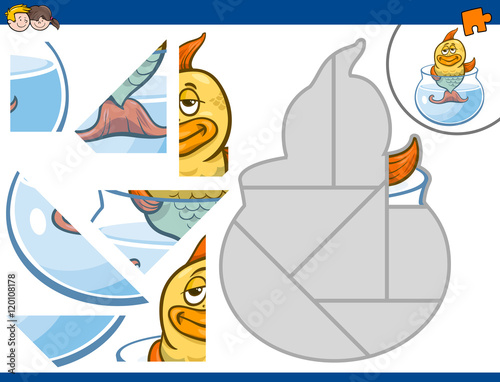 jigsaw puzzle with gold fish
