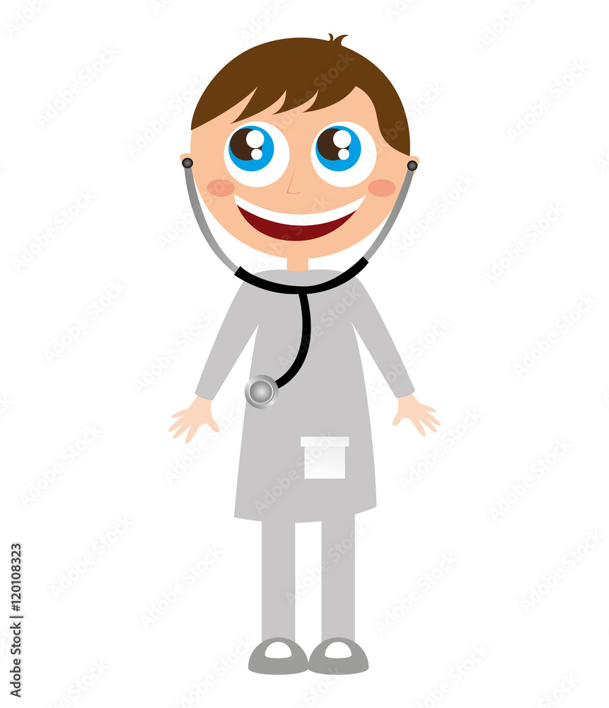 doctor medicine character funny vector illustration design