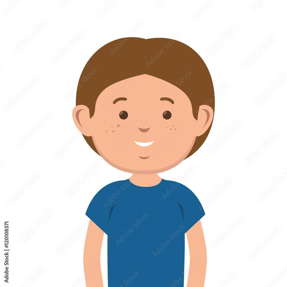 avatar little boy  smiling and wearing casual clothes  kid cartoon. vector illustration