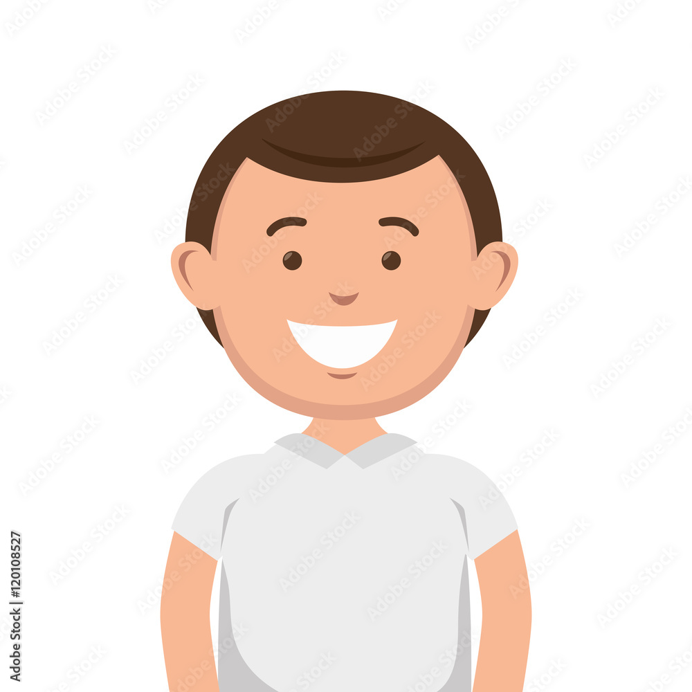 avatar man cartoon smiling and wearing casual clothes. vector illustration