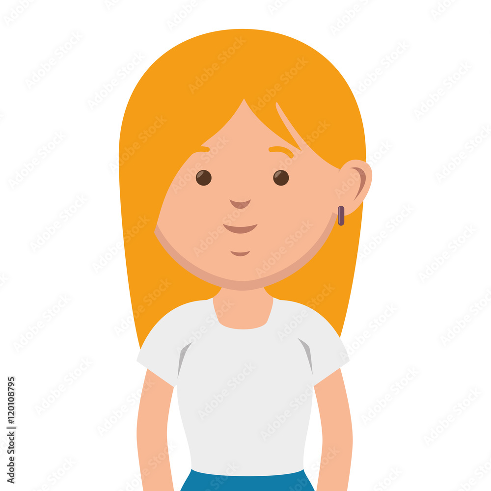 avatar little girl smiling and wearing casual clothes. kid cartoon. vector illustration avatar little girl smiling and wearing casual clothes. kid cartoon. vector illustration
