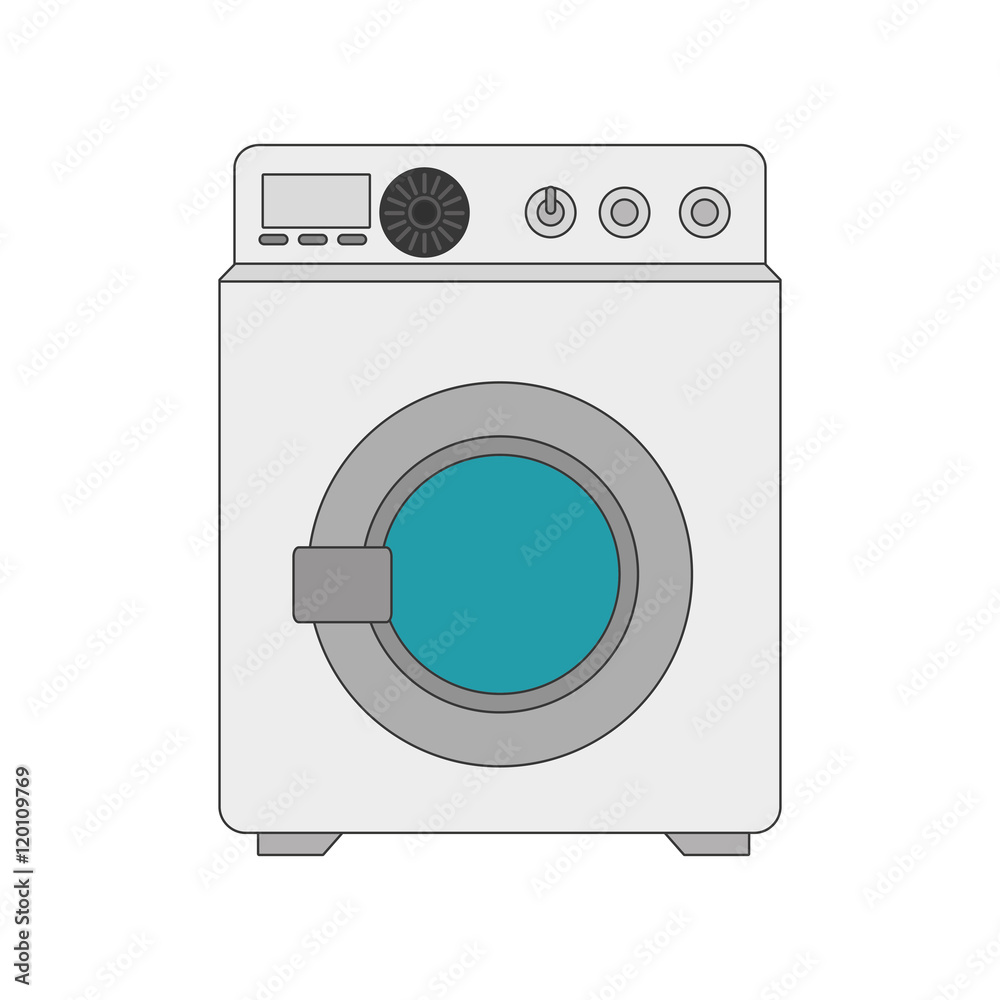 washing machine laundry technology device vector illustration
