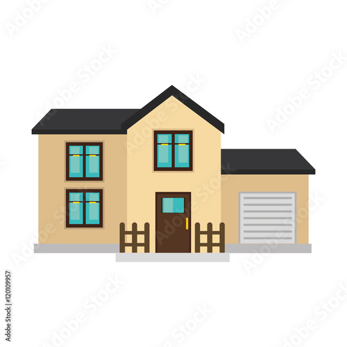 modern house real estate building property. exterior front view. vector illustration © Gstudio