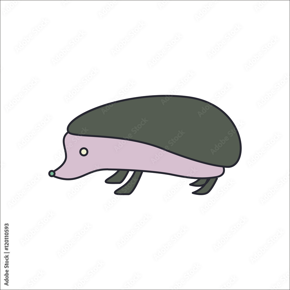 Hedgehog sign flat icon on background Hedgehog sign flat icon on background