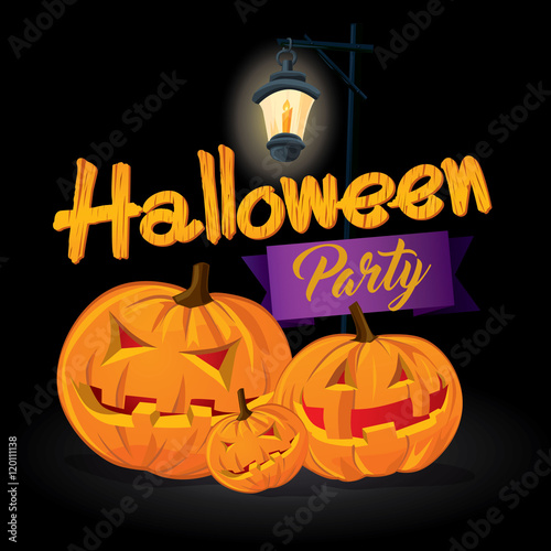 Halloween party invitation poster background. Vector illustration