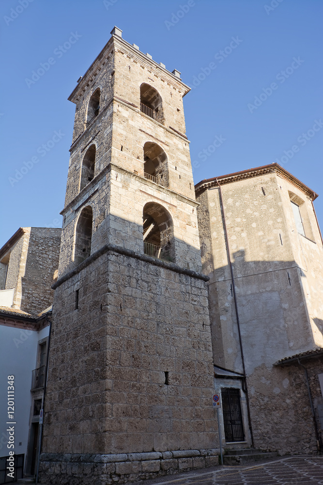 Belfry of church in Raiano