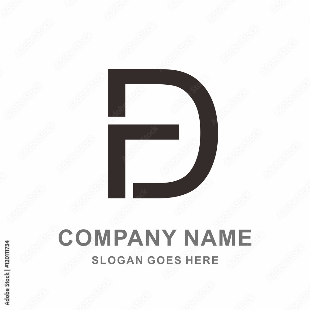 Monogram Letter F & D Minimalist Line Vector Logo Design Template Monogram Letter F & D Minimalist Line Vector Logo Design Template
