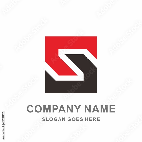 Free Download Monogram Letter S Geometric Square Reflection Vector Logo Design Template - GFXLoad