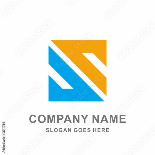 Free Download Monogram Letter S Geometric Square Reflection Vector Logo Design Template - GFXLoad