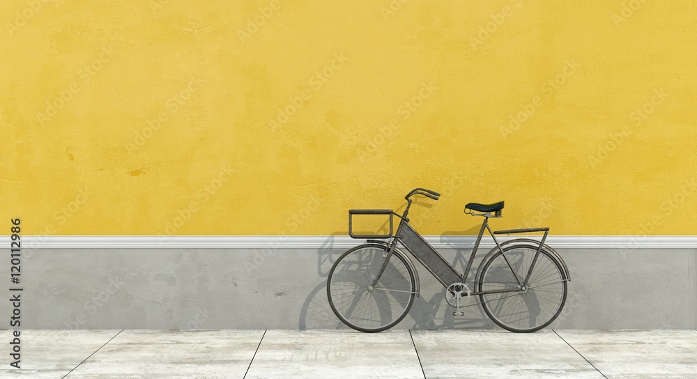 Obraz premium Old wall with bicycle