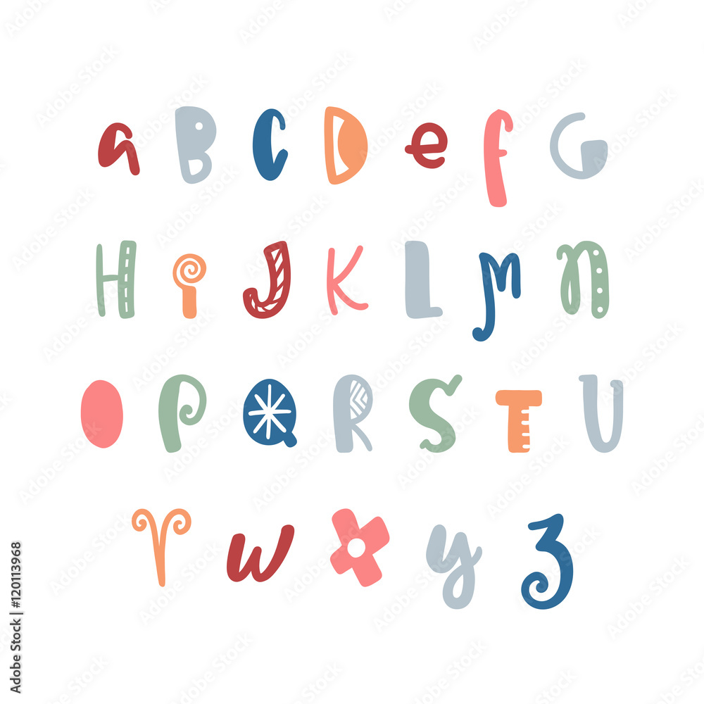 Funny hand drawn colorful alphabet Funny hand drawn colorful alphabet