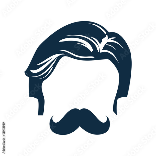 man face with mustache. hipster fashion lifestyle. vector illustration