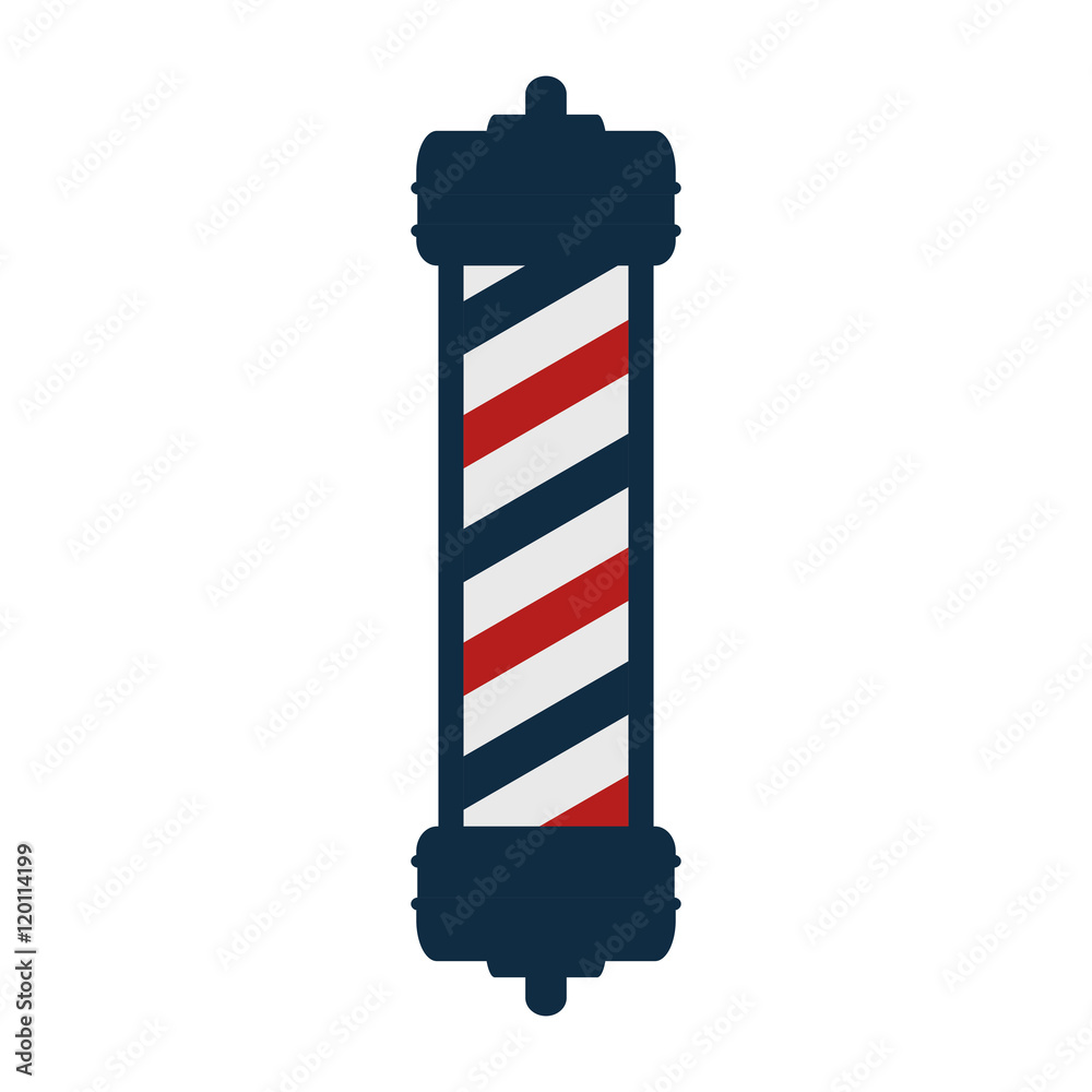 red and blue striped classic barber shop pole. vector illustration red and blue striped classic barber shop pole. vector illustration