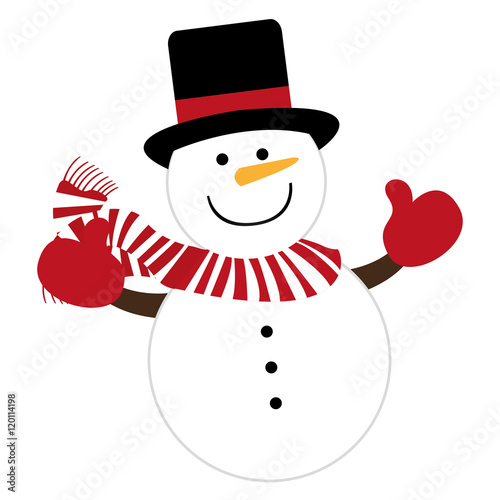 snowman character cute christmas vector illustration design