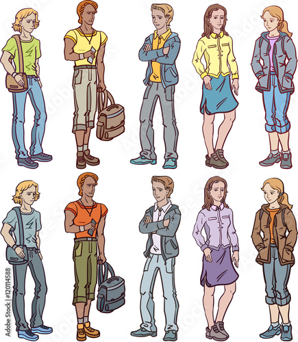 Teenagers: set of characters.
