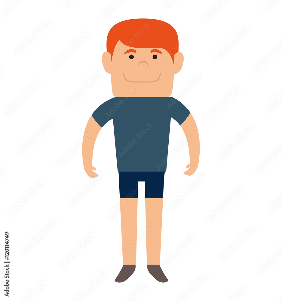 avatar man cartoon smiling with sport clothes. vector illustration 