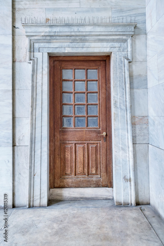 Athens Greece, a national library door