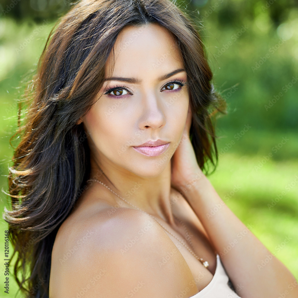 Beautiful woman face closeup Beautiful woman face closeup