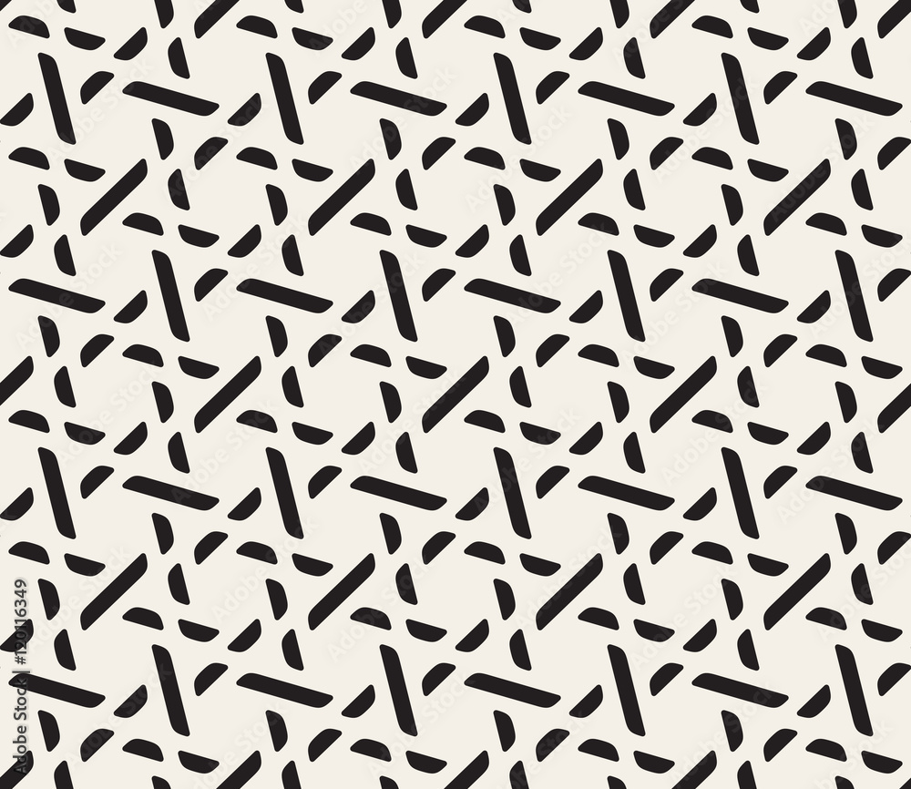 Vector Seamless Black and White Lattice Geometric Pattern