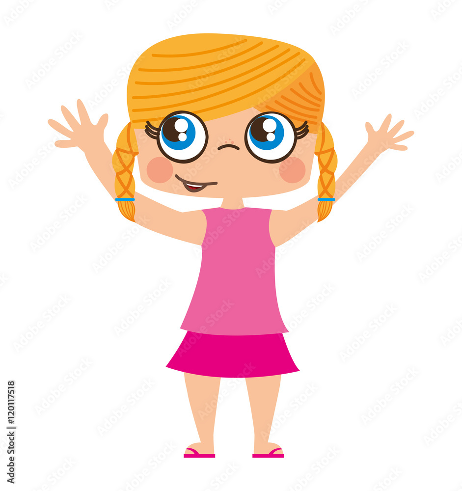 little girl cute character vector illustration design little girl cute character vector illustration design