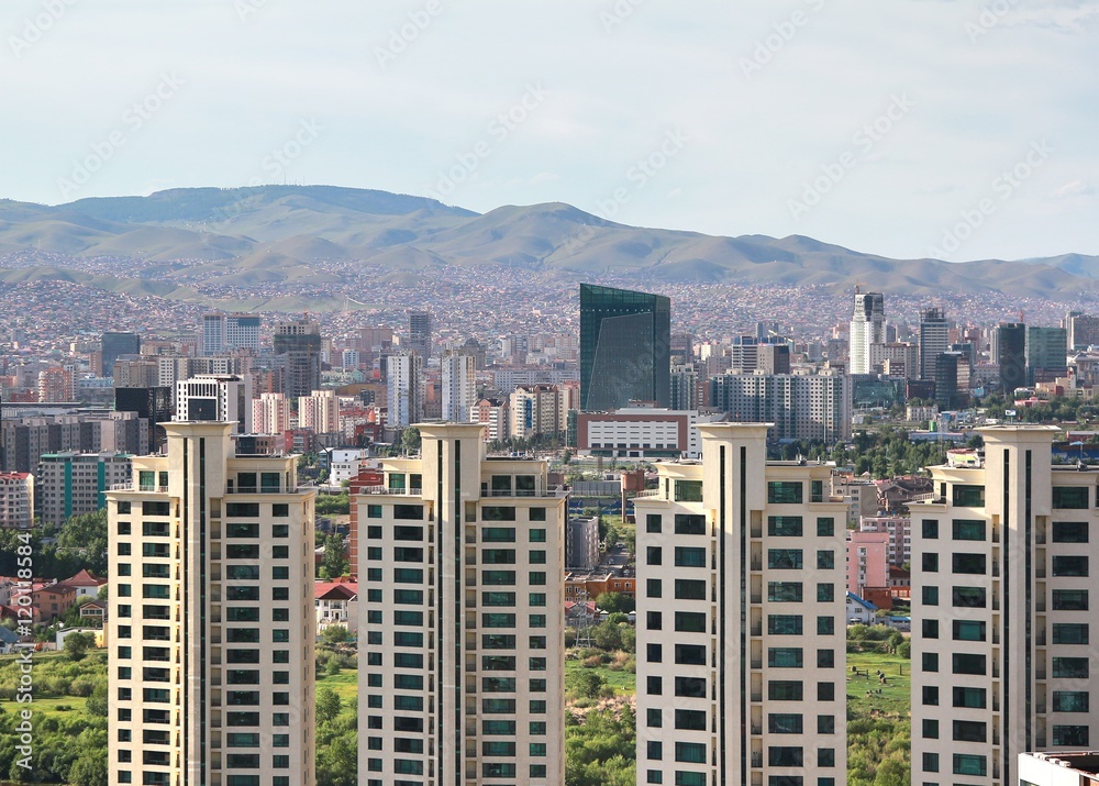 Fototapeta premium The panoramic view of the entire city of Ulaanbaatar, mongolia