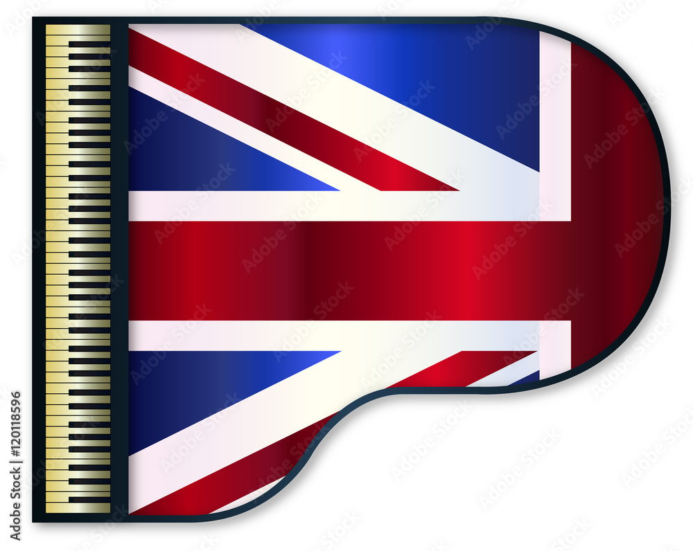 Fototapeta premium Grand Piano United Kingdom Flag