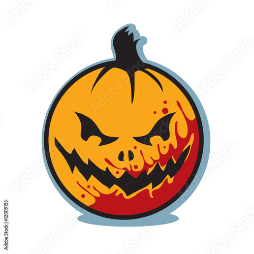 Halloween scary bloody jack o lantern pumpkin