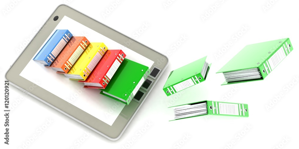 the computer (folder of documents)(ARCHIVE) 3D visualization the computer (folder of documents)(ARCHIVE) 3D visualization