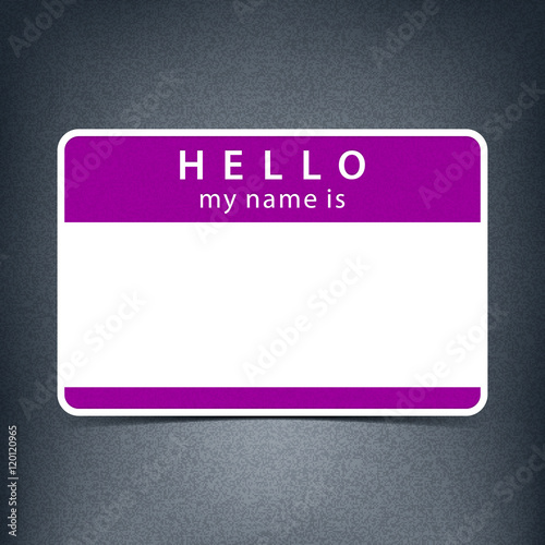 Blank name tag sticker HELLO