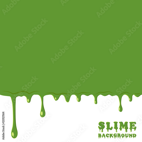 Green slime background. Dripping, oozing slime vector illustration