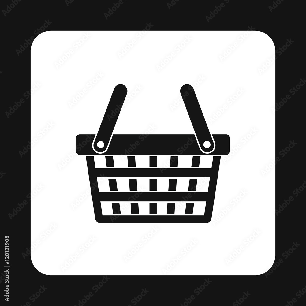 Shopping basket icon in simple style on a white background vector illustration Shopping basket icon in simple style on a white background vector illustration