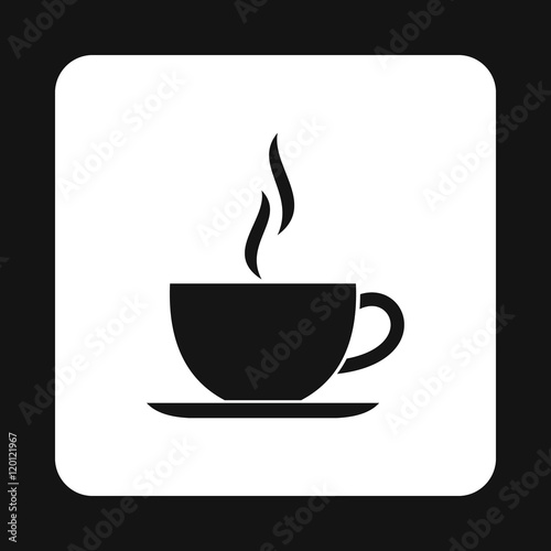 Cup of hot drink icon in simple style on a white background vector illustration