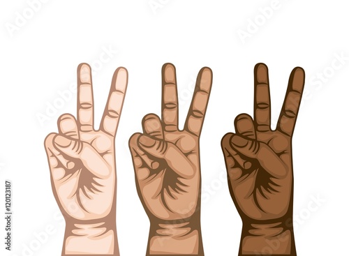 hand peace and love symbol vector illustration design