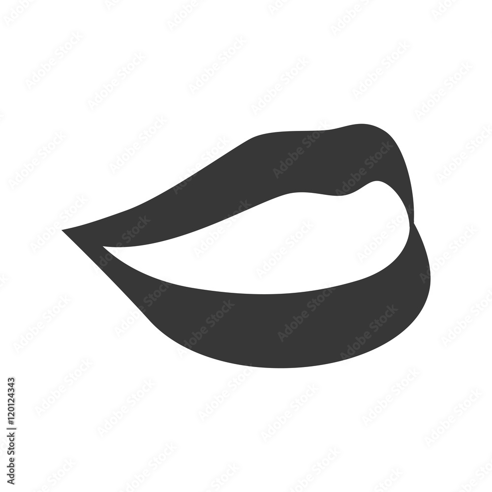 mouth with lips sensual sexy expression. silhouette vector illustration mouth with lips sensual sexy expression. silhouette vector illustration