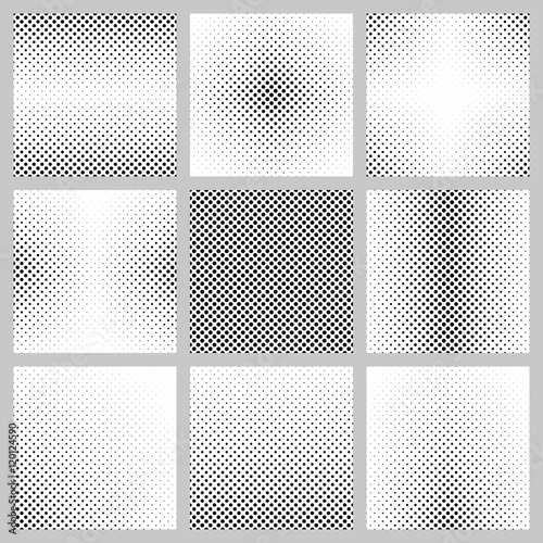 Set of monochrome dot pattern backgrounds
