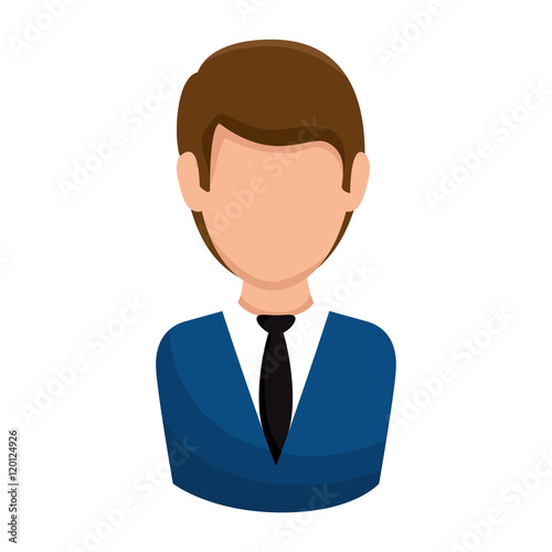 avatar man cartoon wearing suit and tie. vector illustration