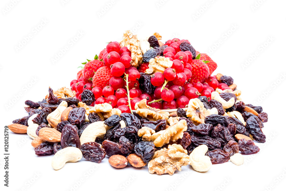 Red currant and strauberry and nuts Red currant and strauberry and nuts