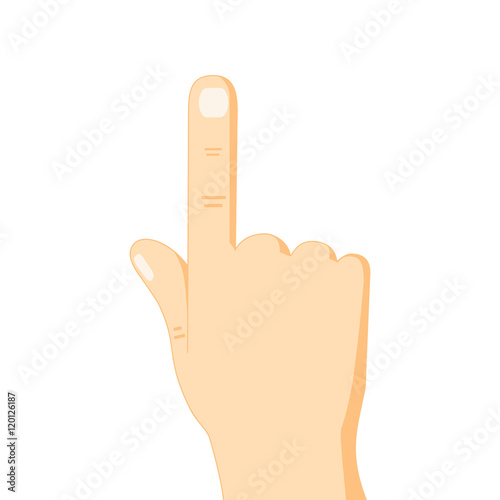 flat design hand pointing with index finger