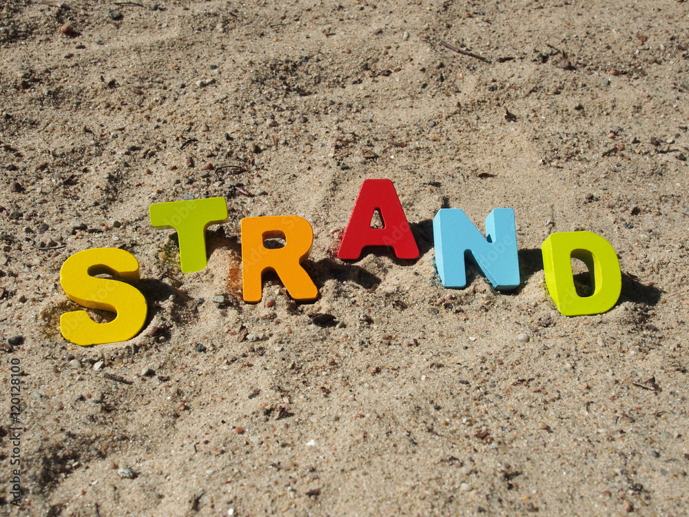 Obraz premium Strand Buchstaben