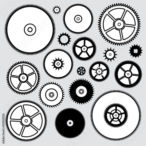 vector collection of clock gears