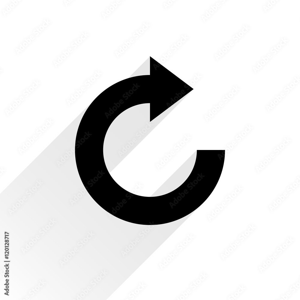 Black arrow icon rotation on white background Black arrow icon rotation on white background