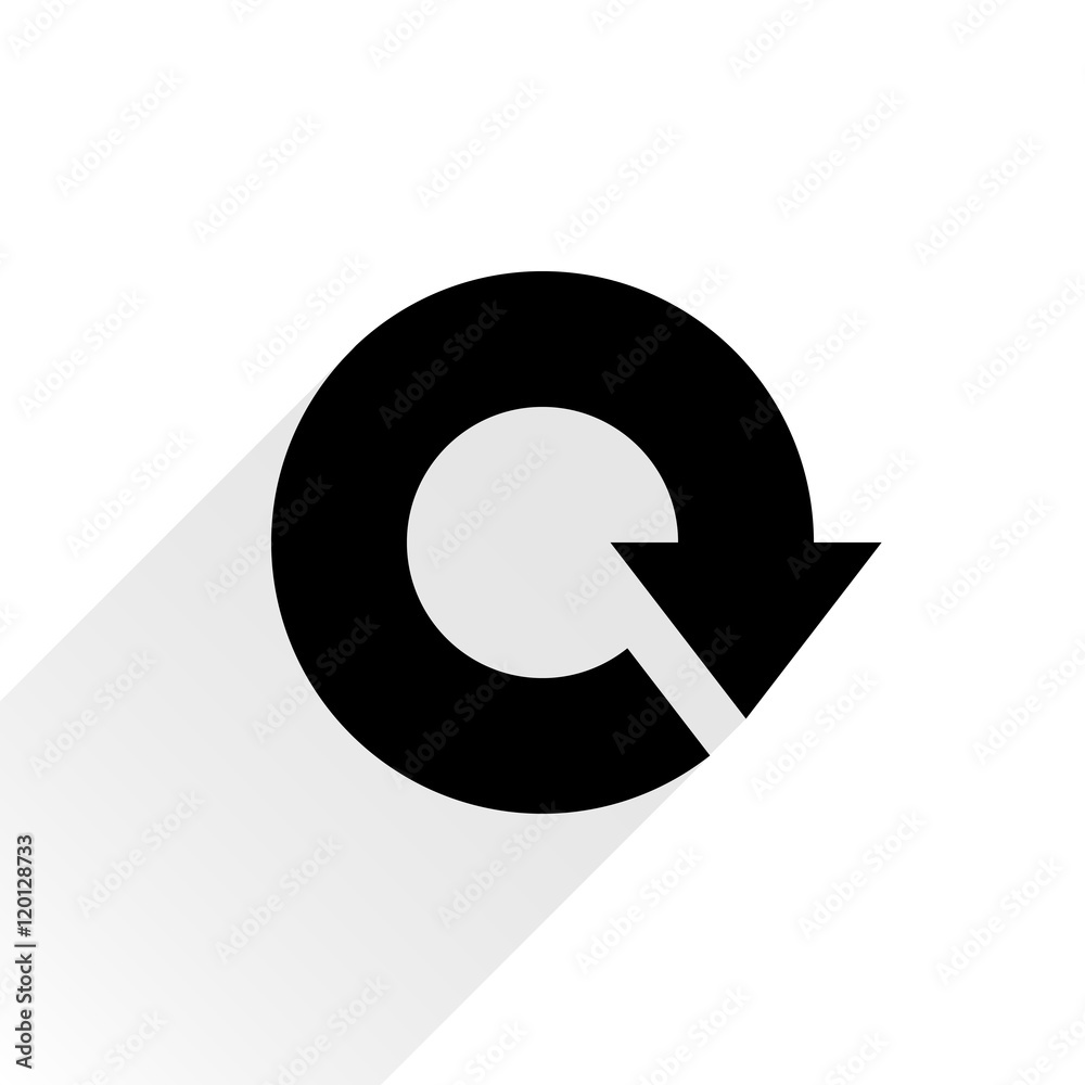 Black arrow icon reload sign on white background Black arrow icon reload sign on white background