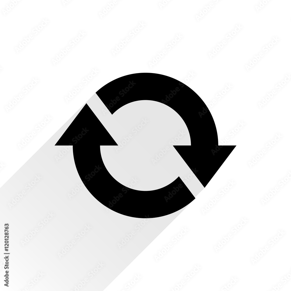 Black arrow icon reload sign on white background Black arrow icon reload sign on white background