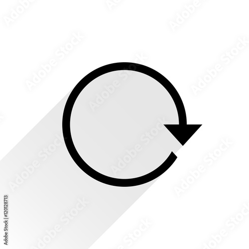 Black arrow icon refresh sign on white background