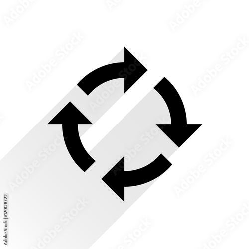 Black arrow icon refresh sign on white background