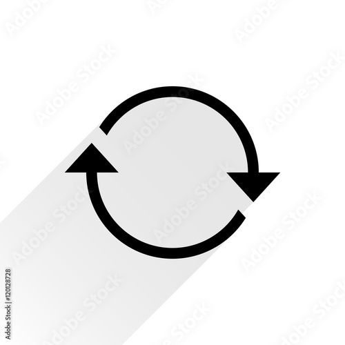 Black arrow icon rotation on white background