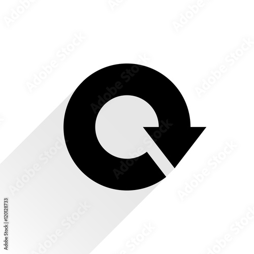 Black arrow icon reload sign on white background