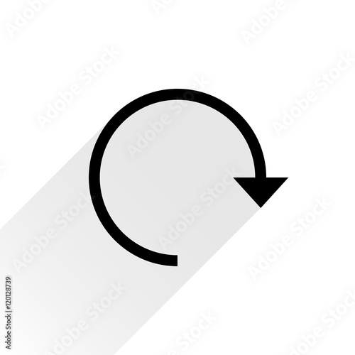 Black arrow icon reload sign on white background
