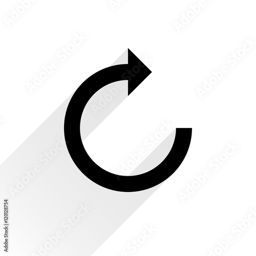 Black arrow icon refresh sign on white background