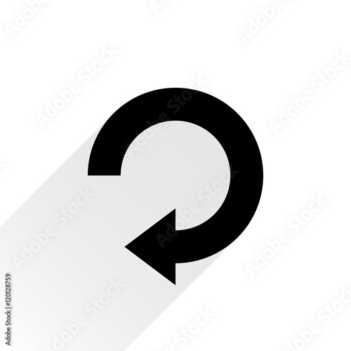 Black arrow icon reload sign on white background